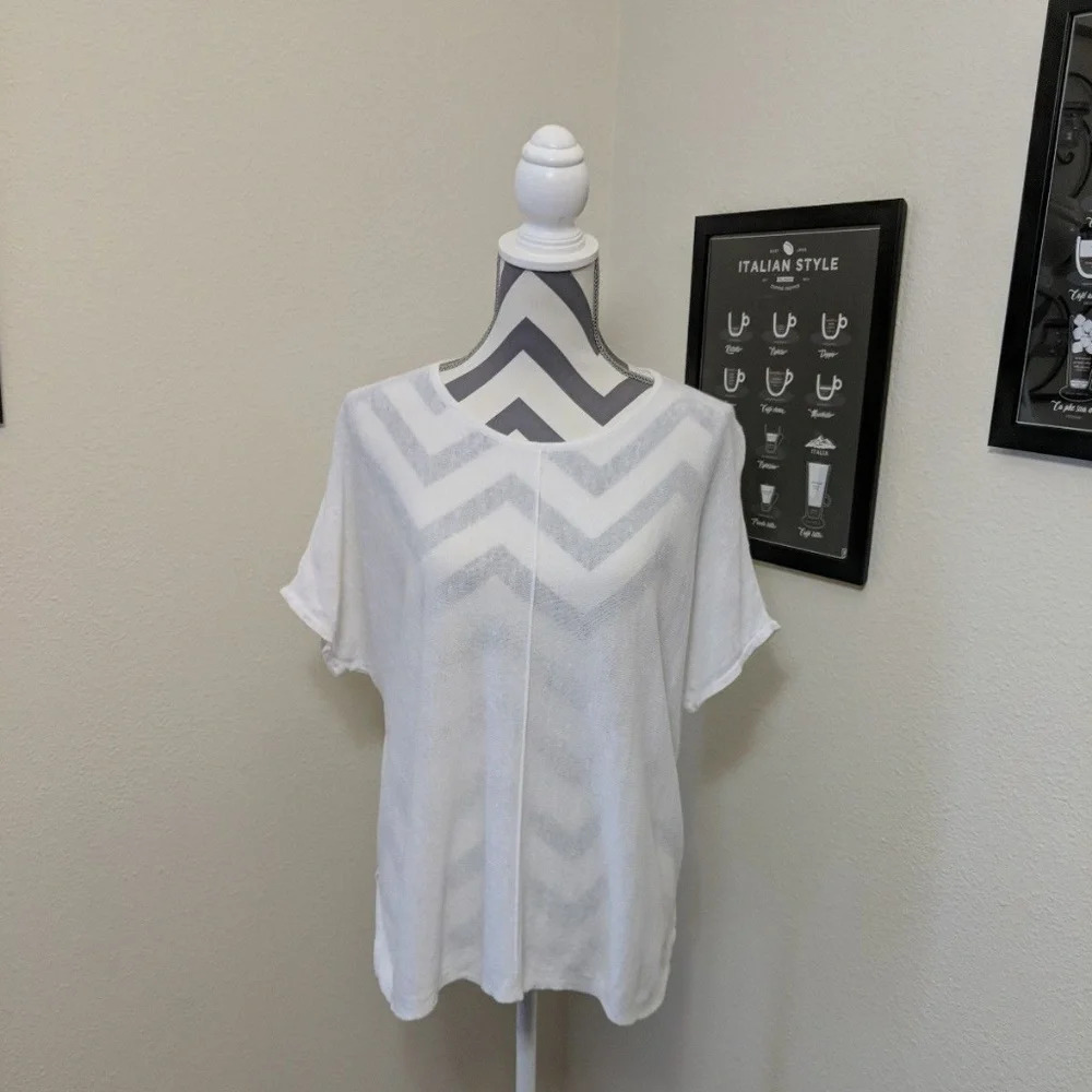 Purejill J.‎ Jill White Knit Blouse